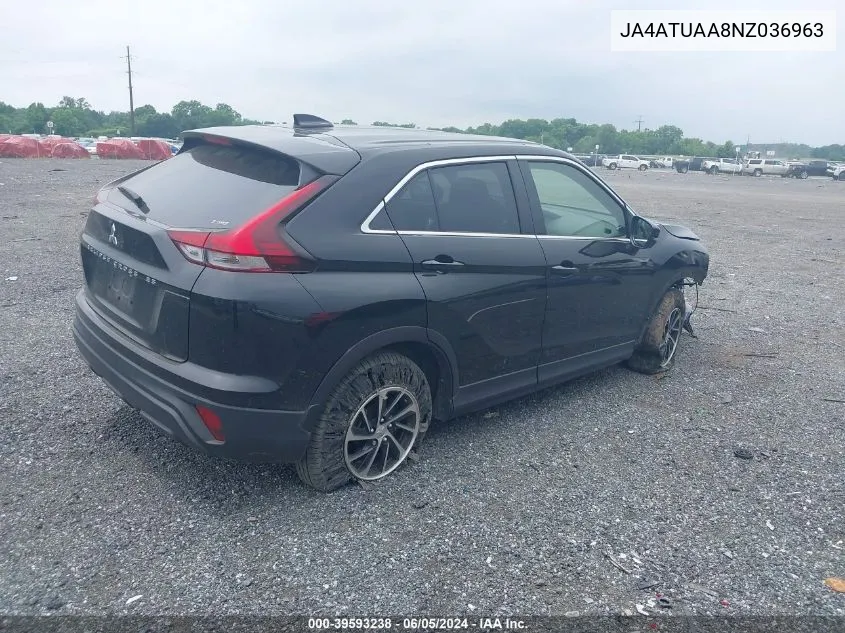 2022 Mitsubishi Eclipse Cross Es S-Awc VIN: JA4ATUAA8NZ036963 Lot: 39593238