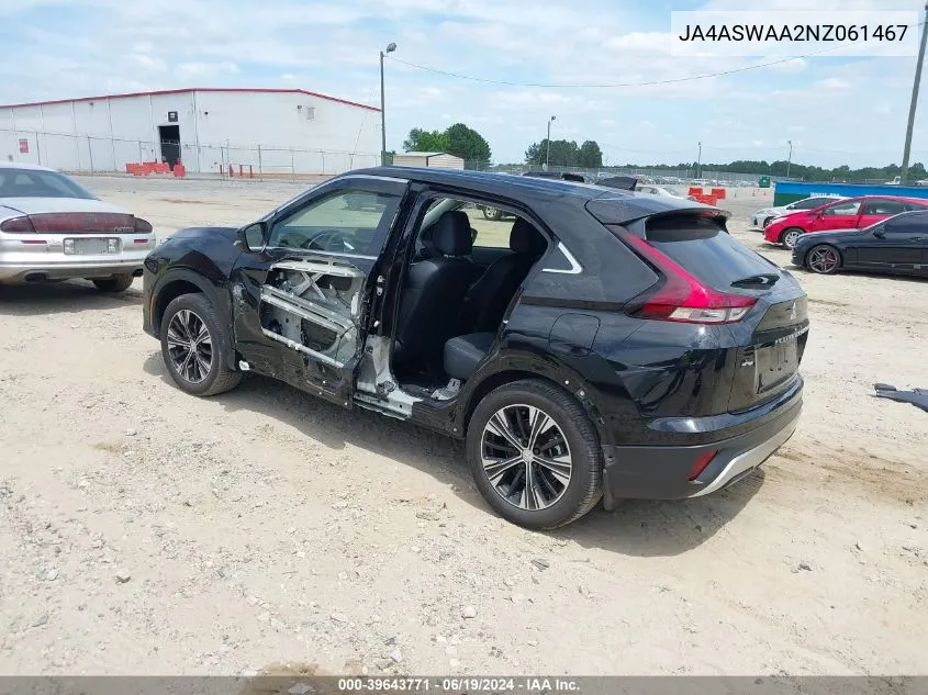 2022 Mitsubishi Eclipse Cross Se/Se Special Edition/Sel/Sel Special Edition VIN: JA4ASWAA2NZ061467 Lot: 39643771