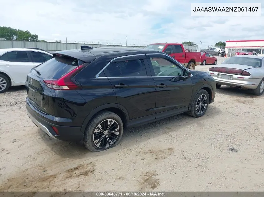 JA4ASWAA2NZ061467 2022 Mitsubishi Eclipse Cross Se/Se Special Edition/Sel/Sel Special Edition