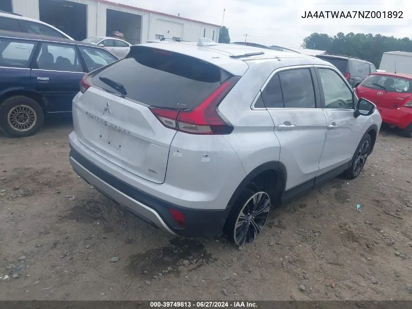 JA4ATWAA7NZ001892 2022 Mitsubishi Eclipse Cross Se S-Awc/Se Special Edition S-Awc/Sel S-Awc/Sel Special Edition S-Awc