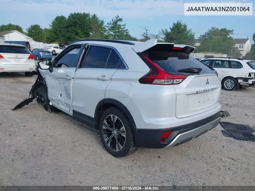 2022 Mitsubishi Eclipse Cross Se S-Awc/Se Special Edition S-Awc/Sel S-Awc/Sel Special Edition S-Awc VIN: JA4ATWAA3NZ001064 Lot: 39877458