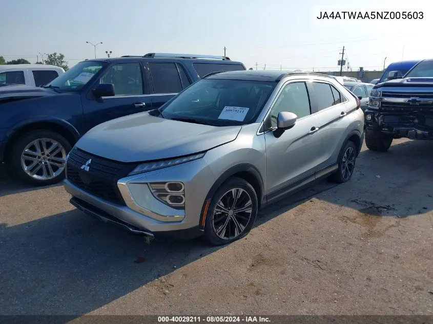 2022 Mitsubishi Eclipse Cross Se S-Awc/Se Special Edition S-Awc/Sel S-Awc/Sel Special Edition S-Awc VIN: JA4ATWAA5NZ005603 Lot: 40029211