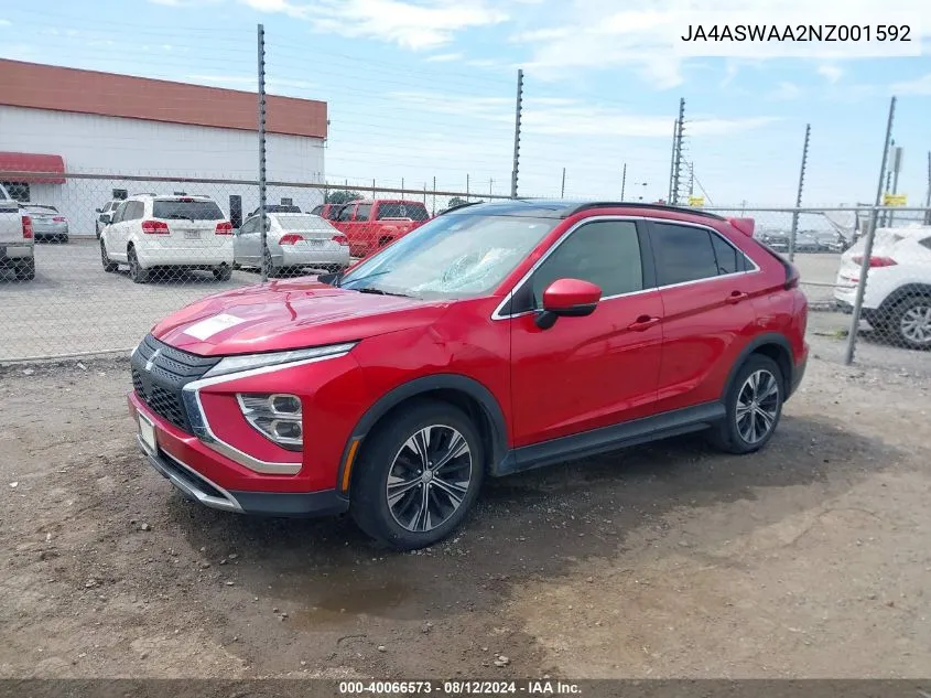 JA4ASWAA2NZ001592 2022 Mitsubishi Eclipse Cross Se/Se Special Edition/Sel/Sel Special Edition