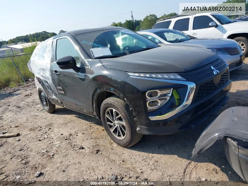 2024 Mitsubishi Eclipse Cross Es S-Awc VIN: JA4ATUAA9RZ002214 Lot: 40193108