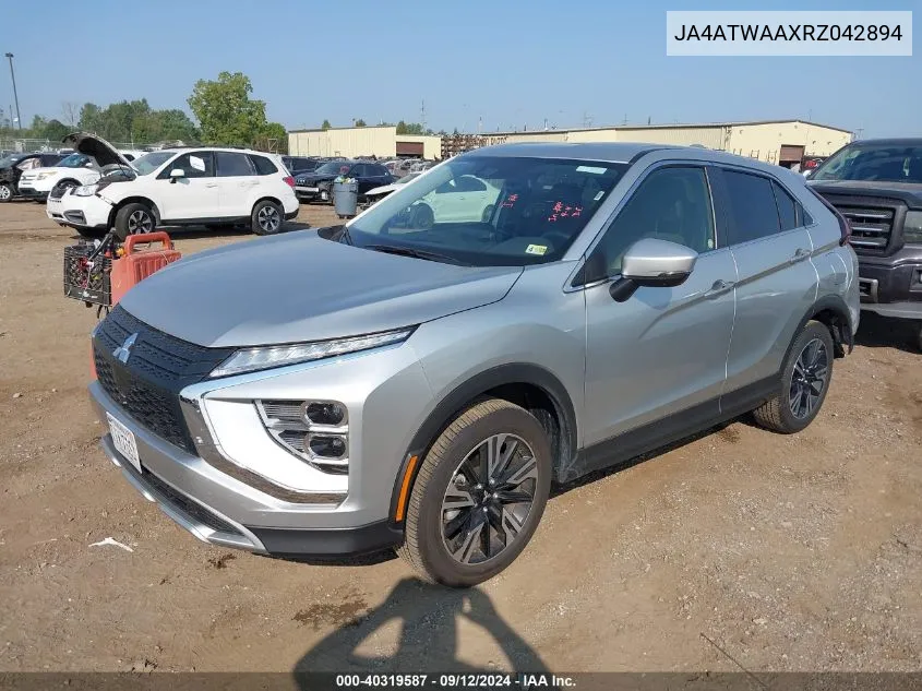 2024 Mitsubishi Eclipse Cross Se S-Awc/Sel S-Awc VIN: JA4ATWAAXRZ042894 Lot: 40319587