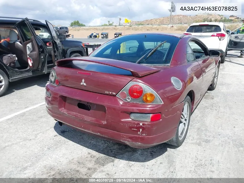 2003 Mitsubishi Eclipse Gts VIN: 4A3AC74H63E078825 Lot: 40359725