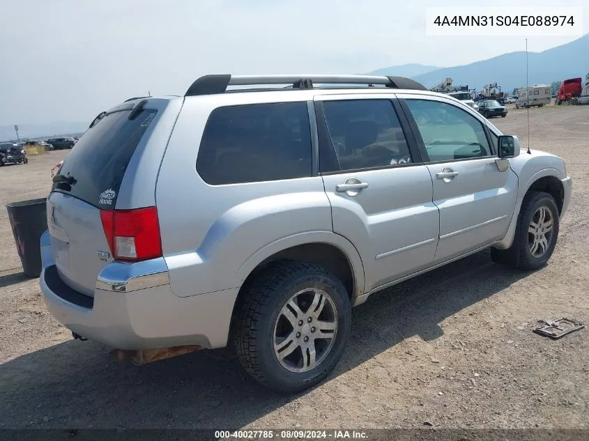 2004 Mitsubishi Endeavor Xls VIN: 4A4MN31S04E088974 Lot: 40027785