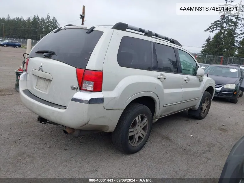 2004 Mitsubishi Endeavor Xls VIN: 4A4MN31S74E014371 Lot: 40301443