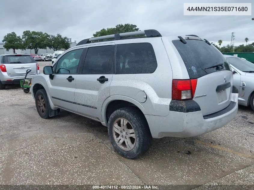 2005 Mitsubishi Endeavor Ls VIN: 4A4MN21S35E071680 Lot: 40174112