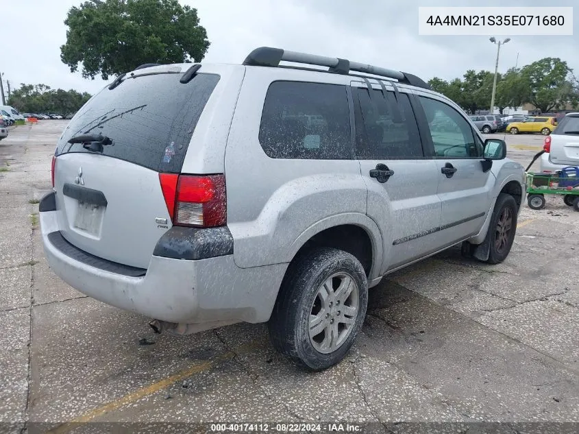 2005 Mitsubishi Endeavor Ls VIN: 4A4MN21S35E071680 Lot: 40174112