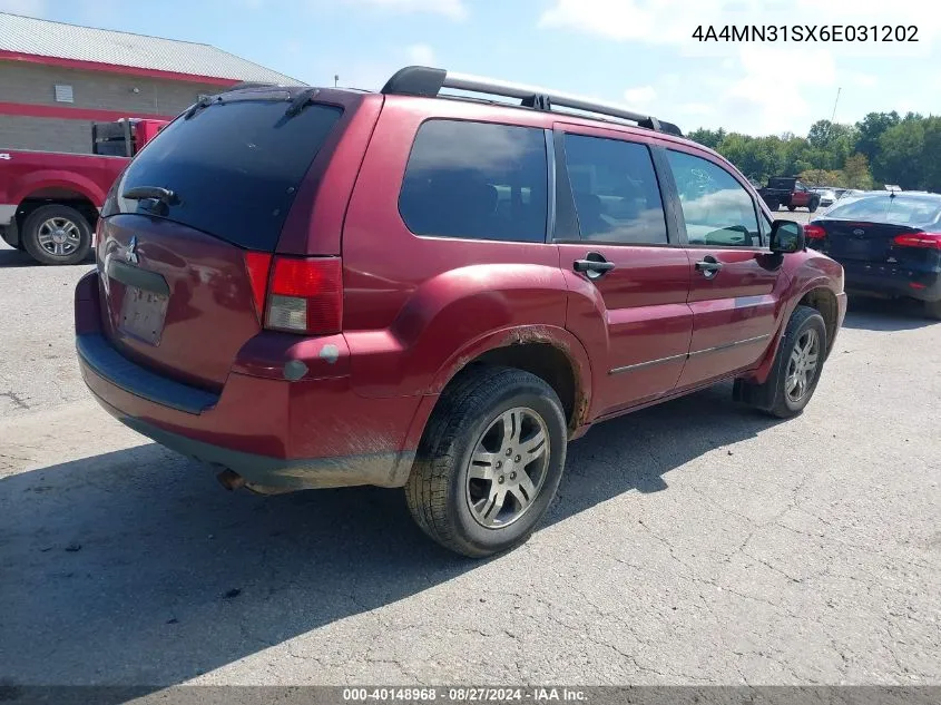 2006 Mitsubishi Endeavor Ls VIN: 4A4MN31SX6E031202 Lot: 40148968