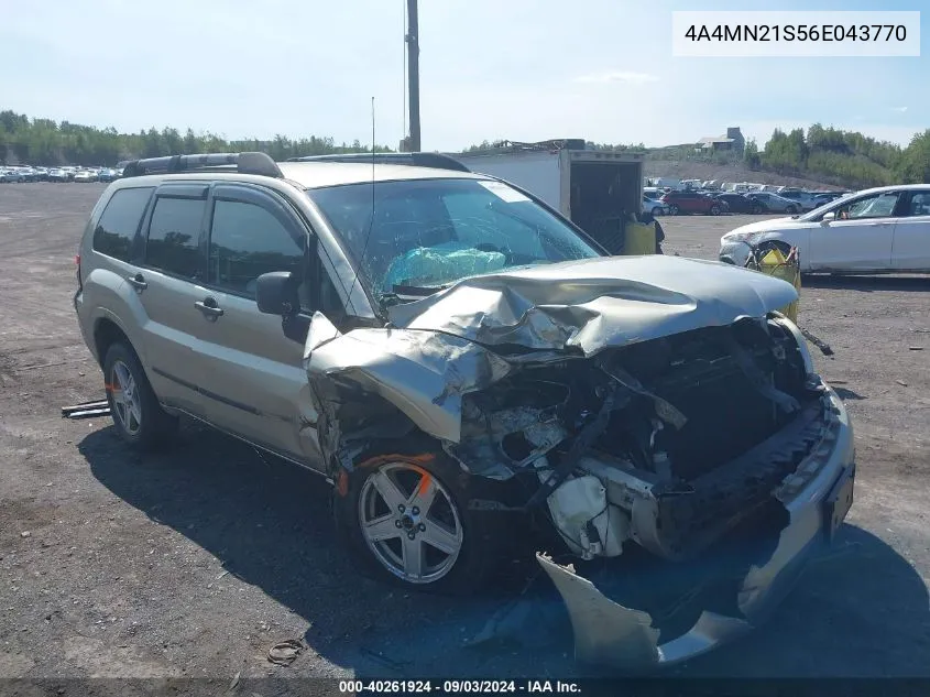 2006 Mitsubishi Endeavor Ls VIN: 4A4MN21S56E043770 Lot: 40261924