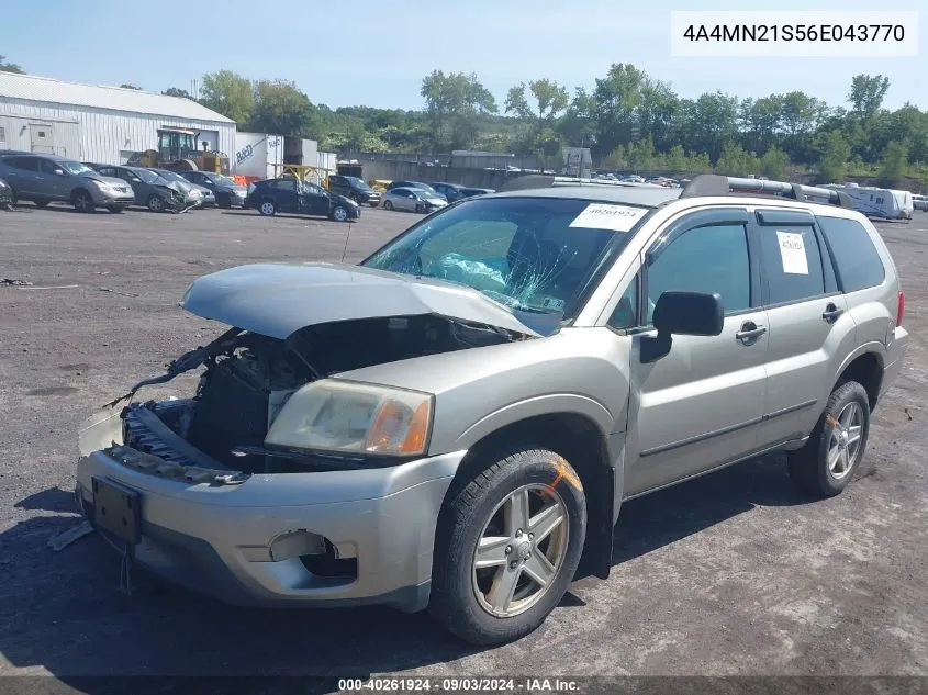 2006 Mitsubishi Endeavor Ls VIN: 4A4MN21S56E043770 Lot: 40261924