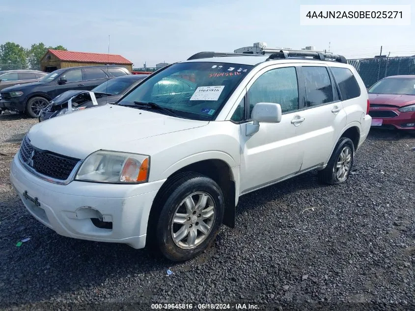 2011 Mitsubishi Endeavor Se VIN: 4A4JN2AS0BE025271 Lot: 39645816