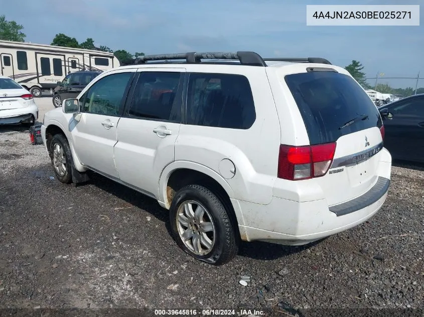 2011 Mitsubishi Endeavor Se VIN: 4A4JN2AS0BE025271 Lot: 39645816