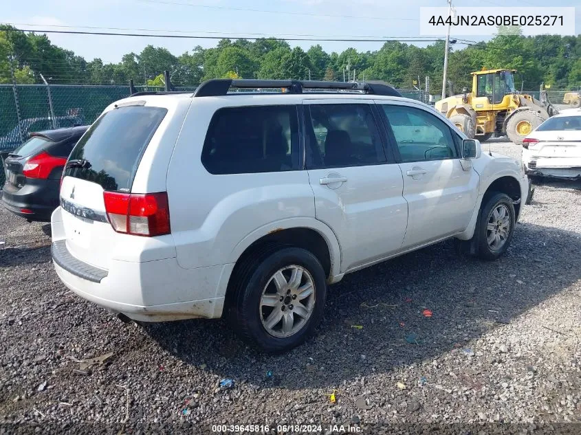 2011 Mitsubishi Endeavor Se VIN: 4A4JN2AS0BE025271 Lot: 39645816