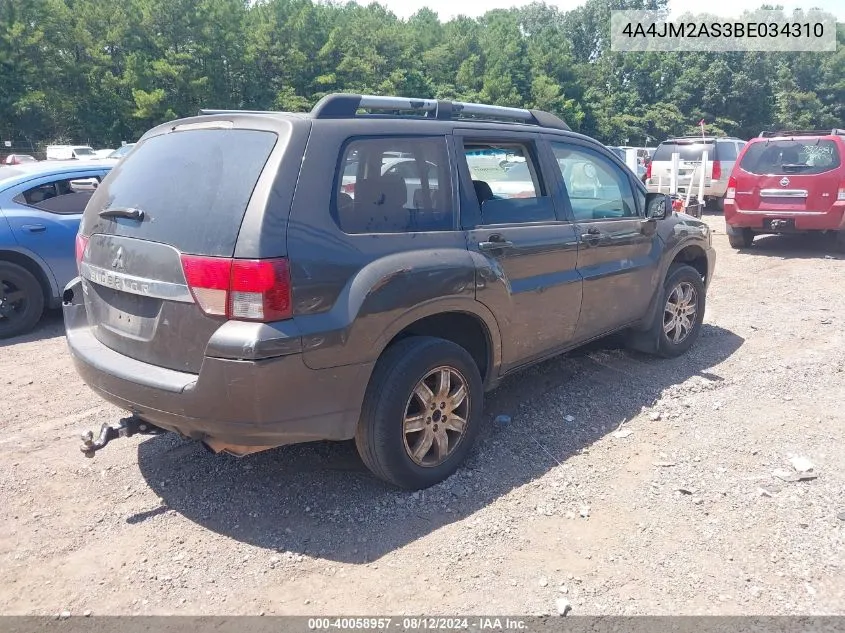 2011 Mitsubishi Endeavor Ls VIN: 4A4JM2AS3BE034310 Lot: 40058957