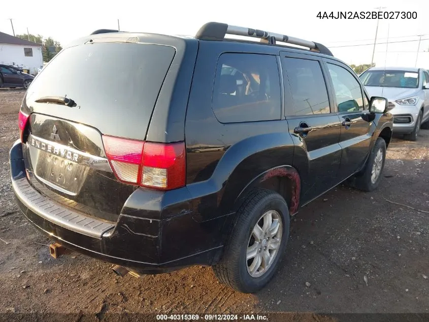 2011 Mitsubishi Endeavor Ls VIN: 4A4JN2AS2BE027300 Lot: 40315369