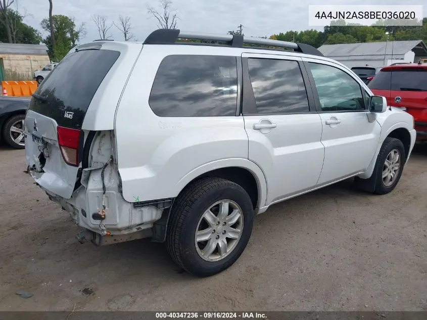 2011 Mitsubishi Endeavor Ls VIN: 4A4JN2AS8BE036020 Lot: 40347236