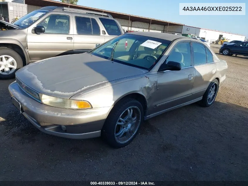 1999 Mitsubishi Galant Es VIN: 4A3AA46GXXE025222 Lot: 40339033