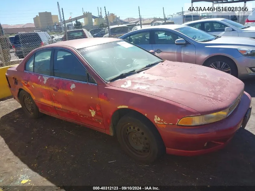 2001 Mitsubishi Galant Es V6/Gtz VIN: 4A3AA46H51E028366 Lot: 40312123