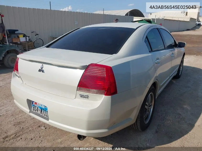 2005 Mitsubishi Galant Ls VIN: 4A3AB56S45E025043 Lot: 40334227