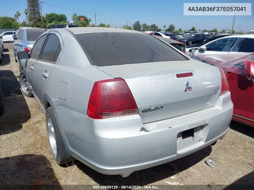 4A3AB36F37E057041 2007 Mitsubishi Galant Es/Se