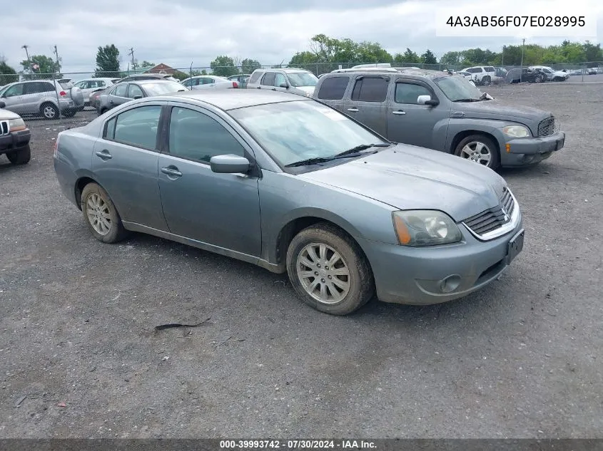 2007 Mitsubishi Galant Es VIN: 4A3AB56F07E028995 Lot: 39993742