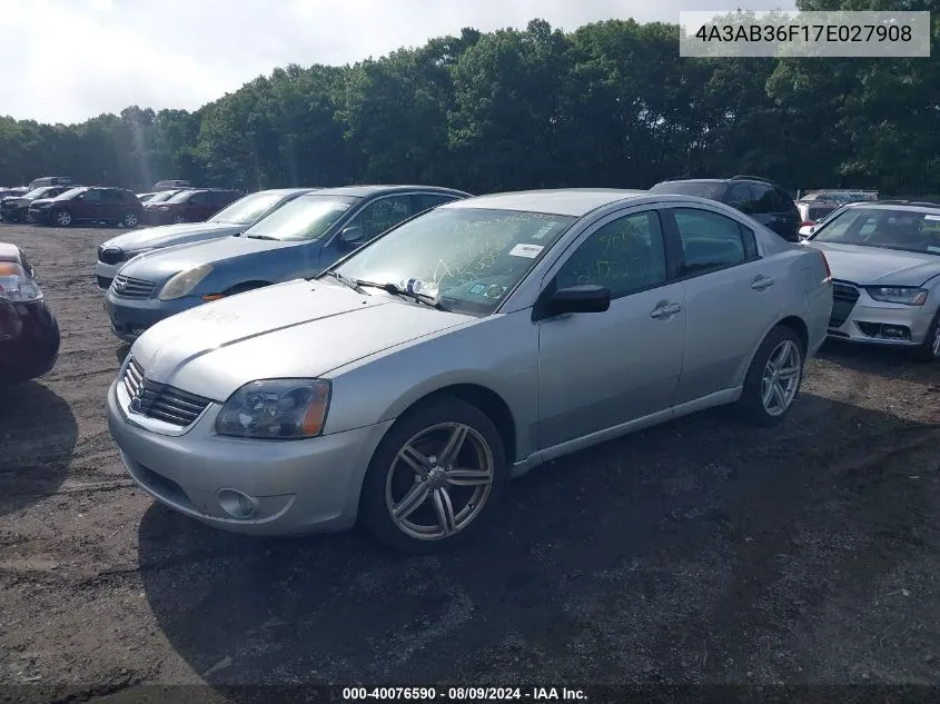 2007 Mitsubishi Galant Es/Se VIN: 4A3AB36F17E027908 Lot: 40076590