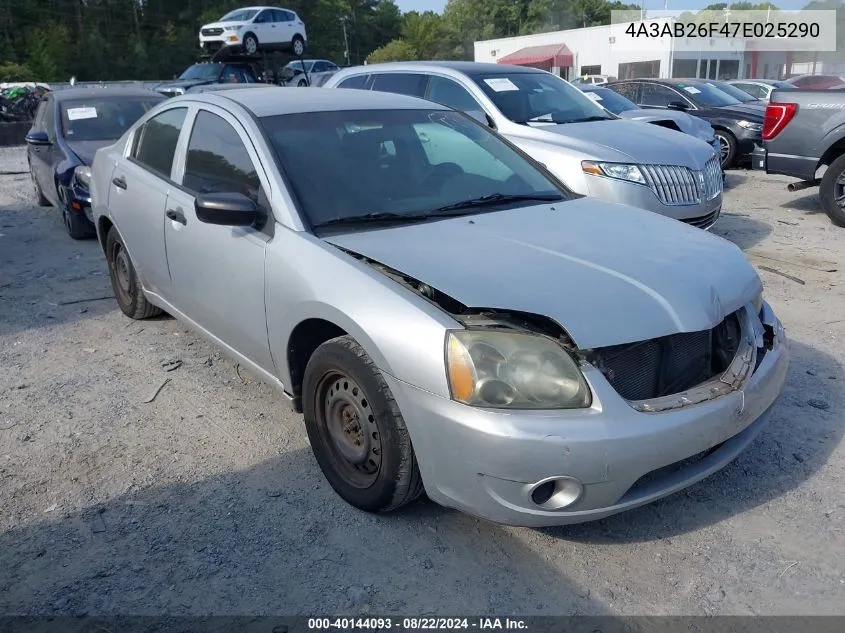 4A3AB26F47E025290 2007 Mitsubishi Galant De