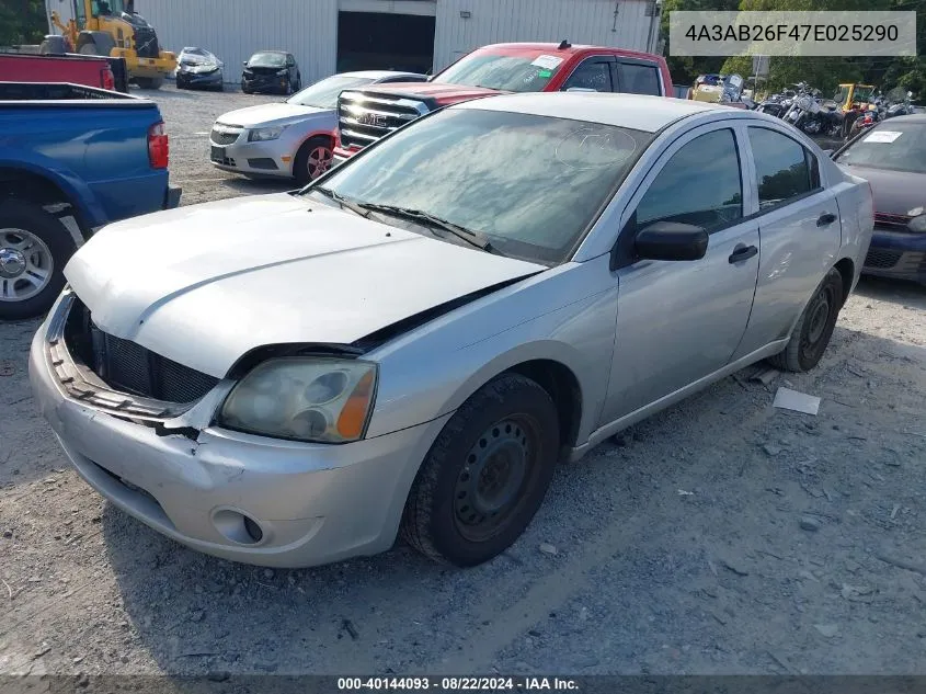 4A3AB26F47E025290 2007 Mitsubishi Galant De