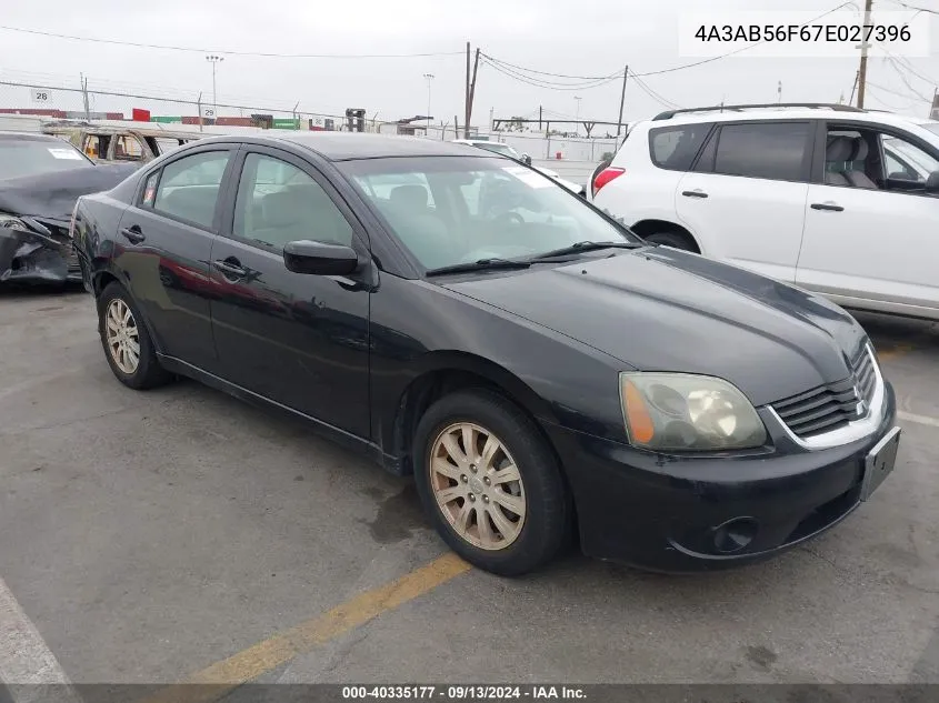 2007 Mitsubishi Galant Es VIN: 4A3AB56F67E027396 Lot: 40335177