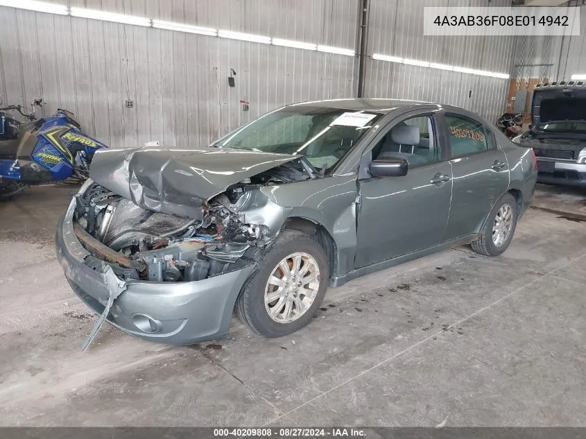 2008 Mitsubishi Galant Es VIN: 4A3AB36F08E014942 Lot: 40209808