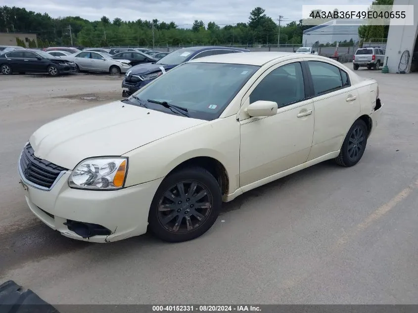 2009 Mitsubishi Galant Es/Sport Edition VIN: 4A3AB36F49E040655 Lot: 40152331