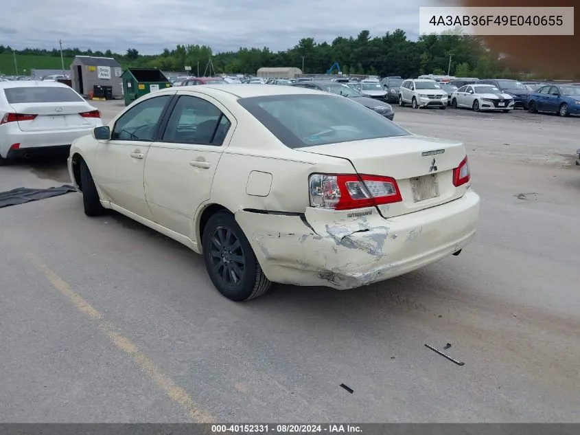 2009 Mitsubishi Galant Es/Sport Edition VIN: 4A3AB36F49E040655 Lot: 40152331