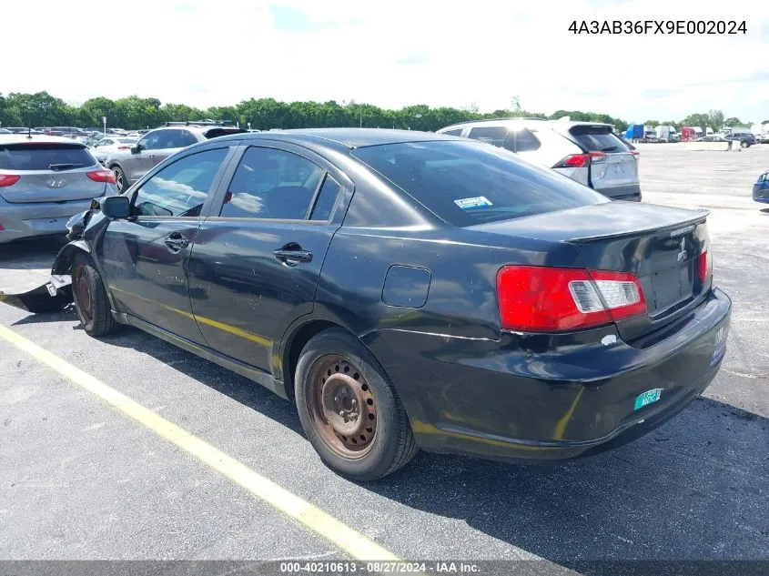 2009 Mitsubishi Galant Es/Sport Edition VIN: 4A3AB36FX9E002024 Lot: 40210613