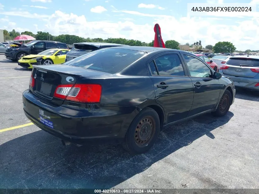 4A3AB36FX9E002024 2009 Mitsubishi Galant Es/Sport Edition