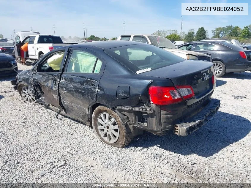 2011 Mitsubishi Galant Fe VIN: 4A32B2FF9BE024052 Lot: 40254485