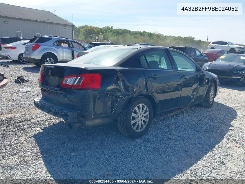 2011 Mitsubishi Galant Fe VIN: 4A32B2FF9BE024052 Lot: 40254485