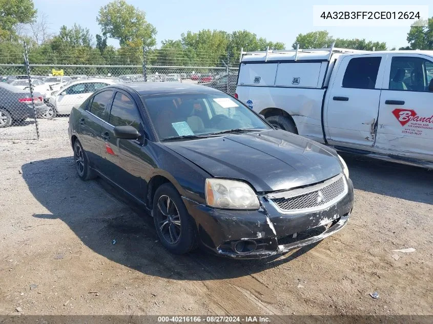 2012 Mitsubishi Galant Es/Se VIN: 4A32B3FF2CE012624 Lot: 40216166