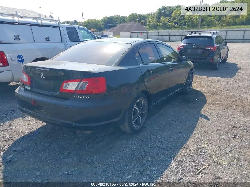 2012 Mitsubishi Galant Es/Se VIN: 4A32B3FF2CE012624 Lot: 40216166