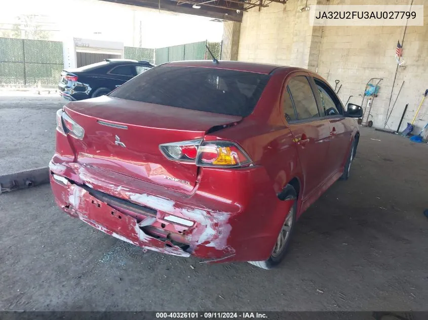 2010 Mitsubishi Lancer Es VIN: JA32U2FU3AU027799 Lot: 40326101