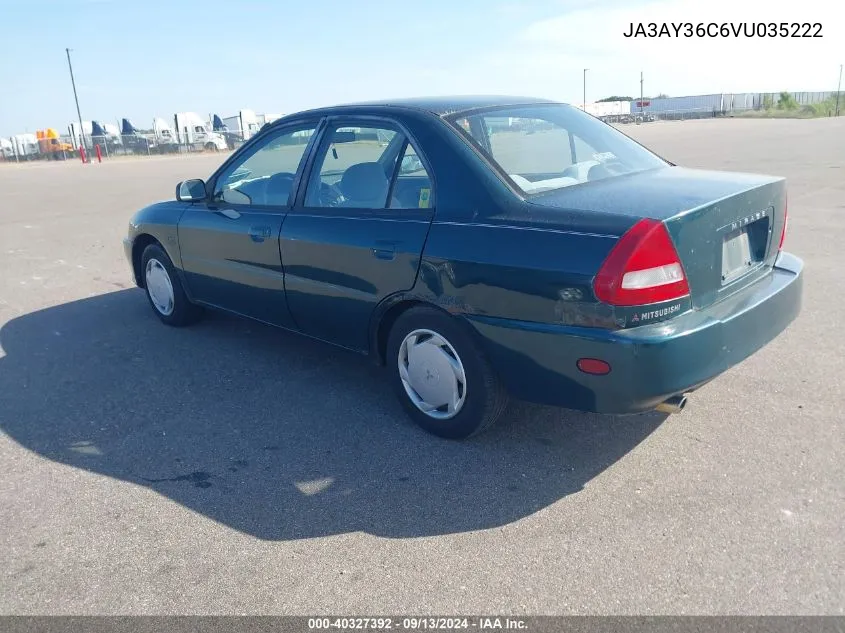 1997 Mitsubishi Mirage Ls VIN: JA3AY36C6VU035222 Lot: 40327392