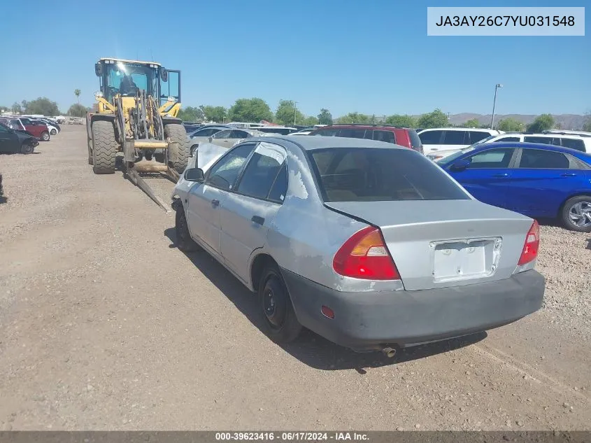 2000 Mitsubishi Mirage De VIN: JA3AY26C7YU031548 Lot: 39623416