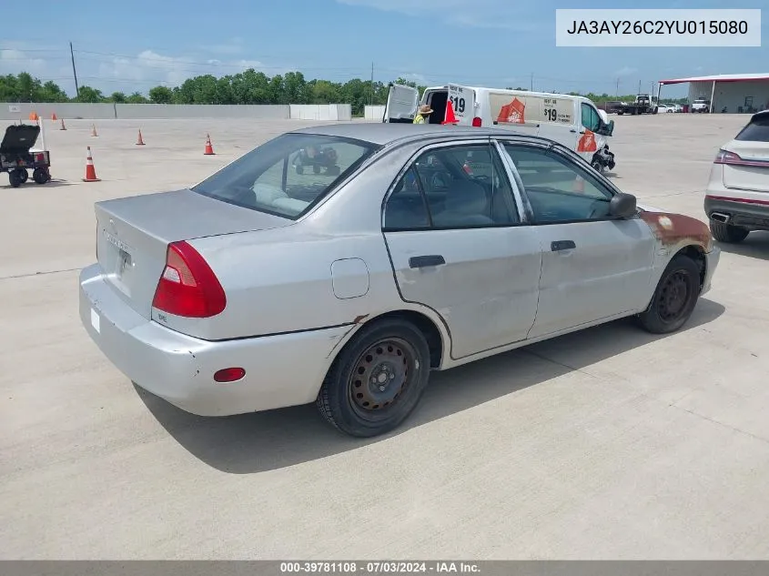 2000 Mitsubishi Mirage De VIN: JA3AY26C2YU015080 Lot: 39781108