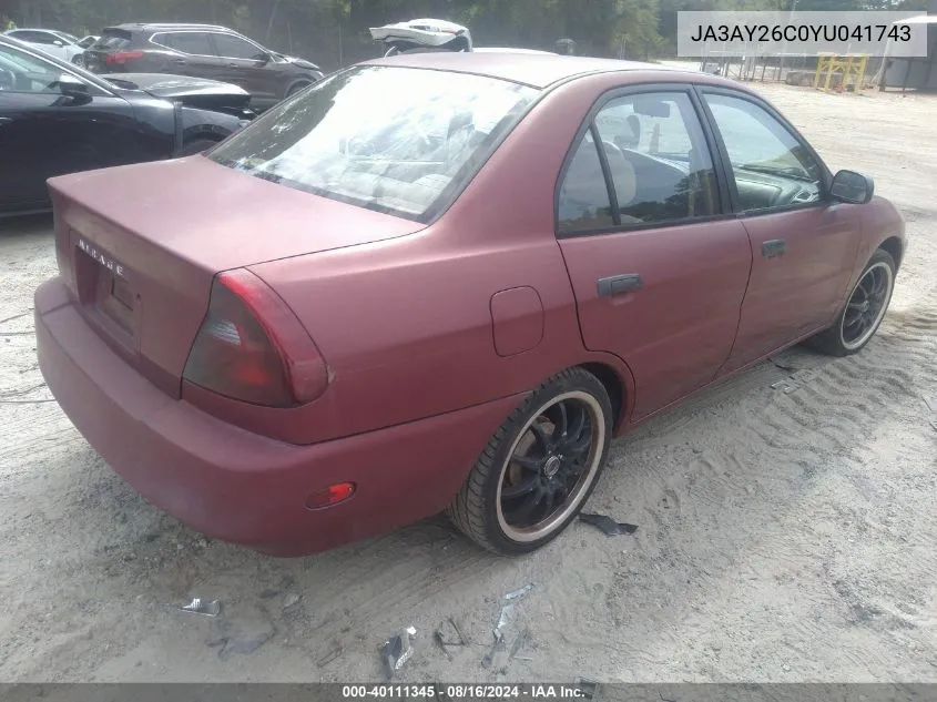 JA3AY26C0YU041743 2000 Mitsubishi Mirage De