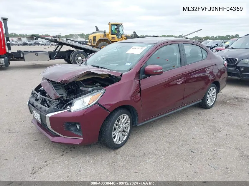 2022 Mitsubishi Mirage G4 Se VIN: ML32FVFJ9NHF04369 Lot: 40338440