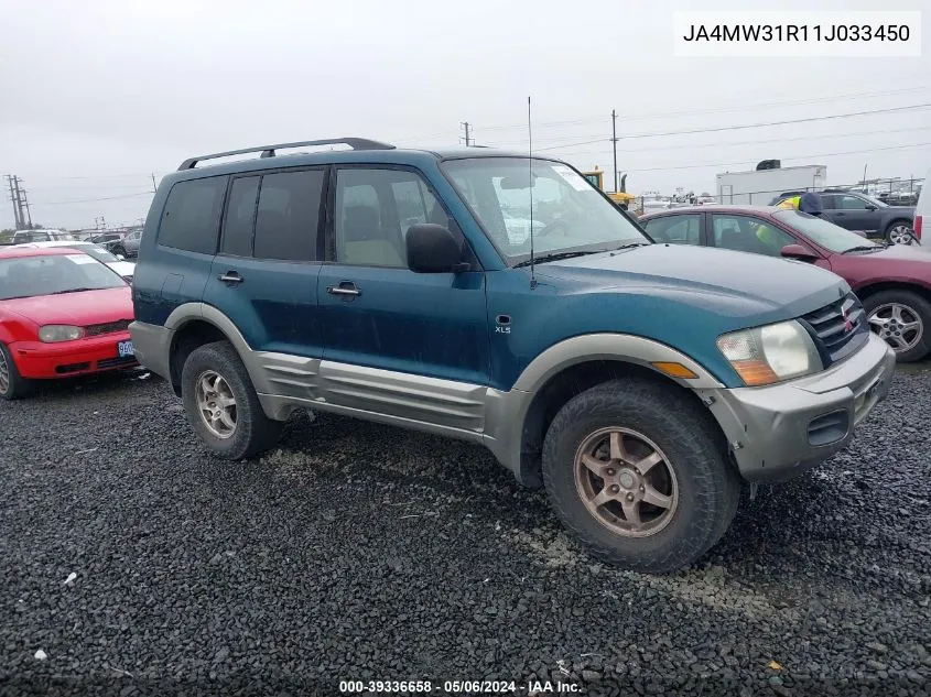 2001 Mitsubishi Montero Xls VIN: JA4MW31R11J033450 Lot: 39336658