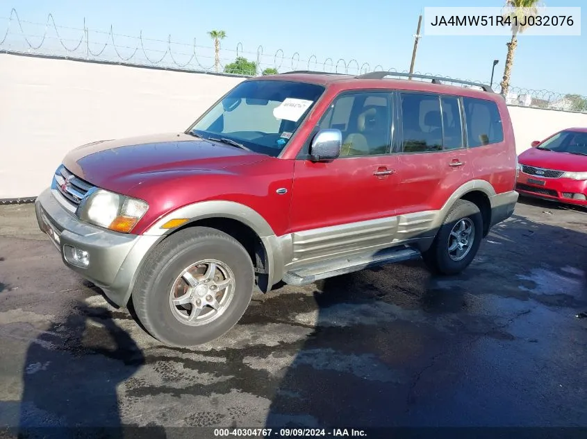 2001 Mitsubishi Montero Limited VIN: JA4MW51R41J032076 Lot: 40304767