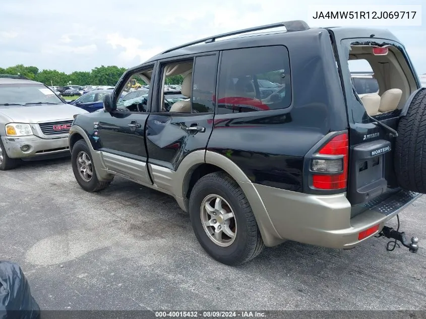 2002 Mitsubishi Montero Limited VIN: JA4MW51R12J069717 Lot: 40015432